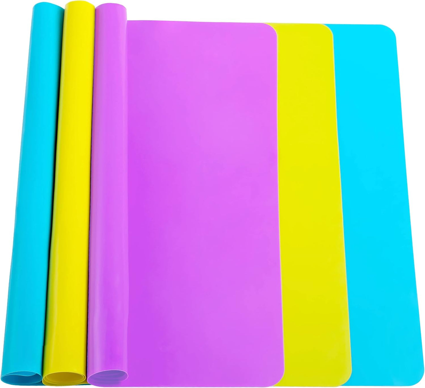 3 Pack Silicone mat Large Silicone Sheets for Crafts, Liquid, Resin Jewelry Casting Molds Mat, Silicone Placemat 15.7” x 11.8” (Blue & Rose Red & Green)