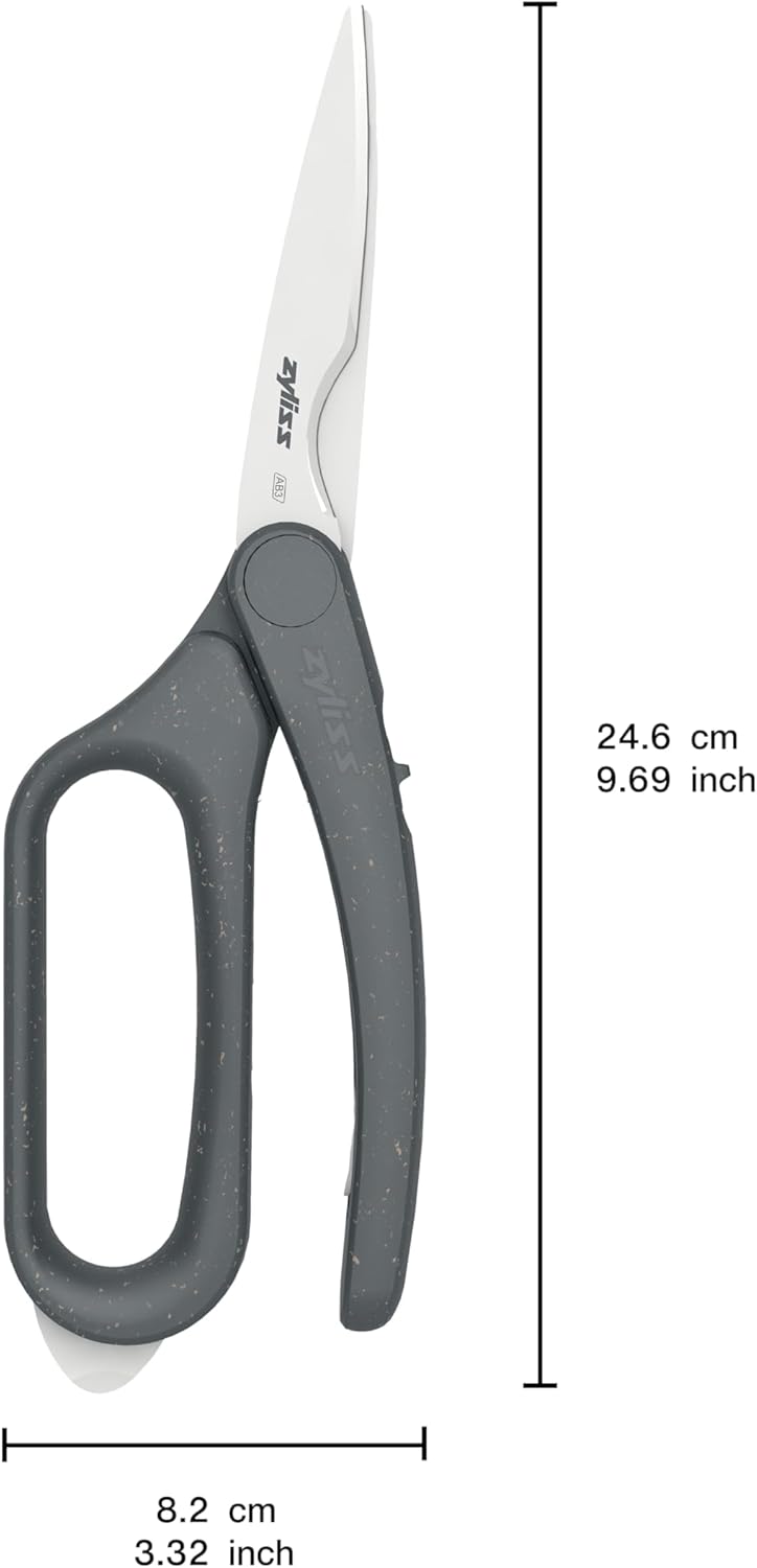 Zyliss 2-Piece Stainless Steel Kitchen Scissor & Shear Set – 7" Red & 9" Black – Micro-Serrated Blades, Soft-Touch Grip, Heavy-Duty Hinge & Box Cutter – Food Prep & Household Use Durable & Versatile