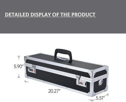 Chef’s Knife Case Aluminum Hard Case with Dual Combination Locks Cultery Carrier Portable Knife Organizer Block Holders Protectors With 8 Slots Can Hold Home Black