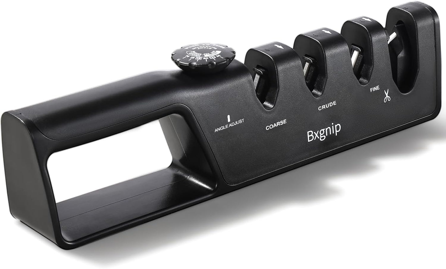 Professional Knife Sharpener with 6 Adjustable Sharpening Angles,and also sharpen scissors, Ergonomic Handle,Handheld Knives and Pocket Knife Sharpener, Black