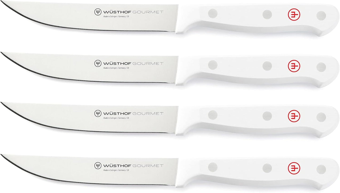 WÜSTHOF Gourmet White 4-Piece Steak Knife Set