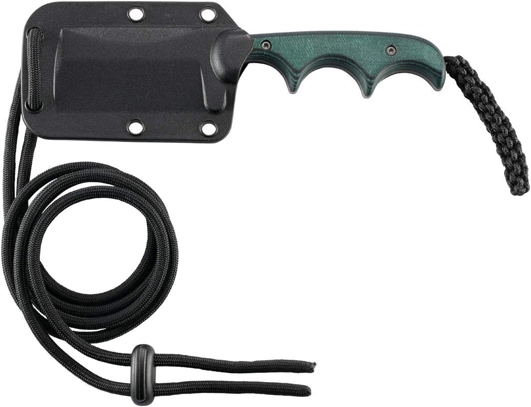CRKT Minimalist Bowie Outdoor Survival Fixed Blade Knife with Sheath: Stainless Steel Plain Edge Blade, Micarta Handle, 2387