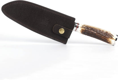 SUNLONG Usuba & Nakiri Knife 6.5 inch Fruit and Vegetable Knife Japanese Hammered Damascus Steel Super sharp - Natural Deer Horn Handle