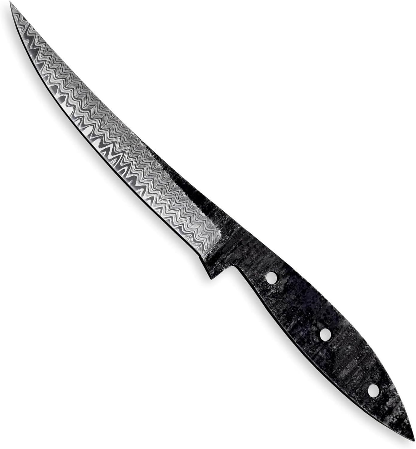 Custom Hand Forged Damascus Steel Blank Blade Fillet Knife Fisherman's Filet Fishing Knife Blade Damascus Blade Billet Handmade Knife Making Supply (FB-07)