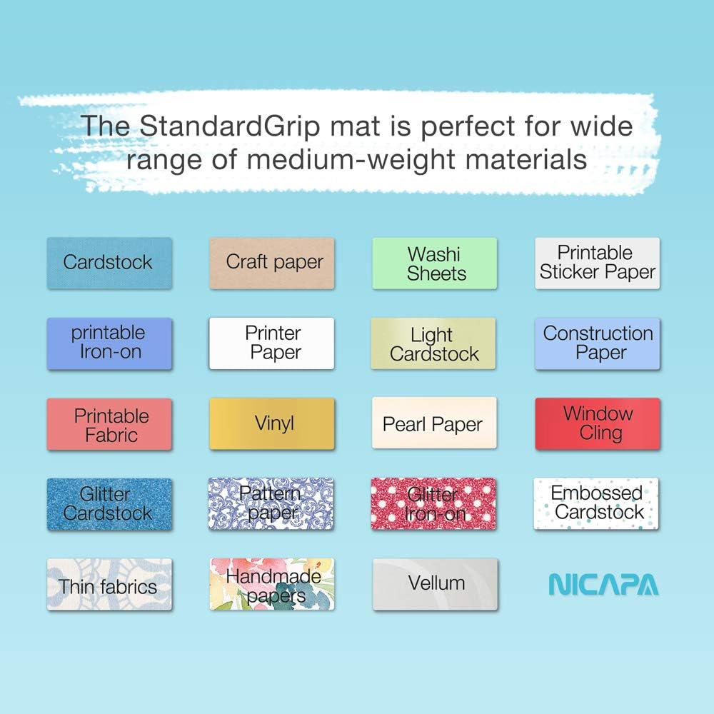 Cutting Mat for Silhouette Cameo 3/2/1 (Light-Grip,12x12 inch 3pack) Adhesive&Sticky Non-Slip Flexible Square Gridded Blue Cut Mats Replacement Accessories Set Matts Vinyl Craft Sewing