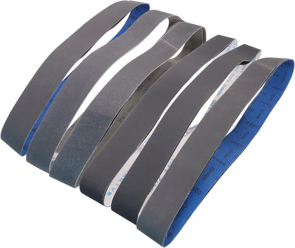 1x30 Inch Silicon Carbide Sanding Belts, 4 PCS Each of 80,120, 240, 400, 800,1000 Grits Knife Sharpening Belt Kits for 1 x 30 Inch Belt Sander, 24 Pack
