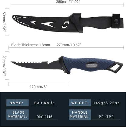 9 Inch Fish Fillet Knife - Premium German DIN 1.4116 Stainless Steel, Ultra Sharp Flexible Blade for Fish Filleting, Salmon, Trout, Non-Slip Handle, Professional Boning Knife with Sheath, Great for Anglers & Home Cooks