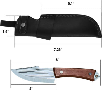 Knife Sheath,Leather Knife Sheath for Belt,Chef Knife Guard,Knife Holster for 5 inch Blade Knife,Knife Holder,Knife Cover Sleeve,EDC Belt Organizer,Sheath for Chef Meat Cleaver,Gifts for Men