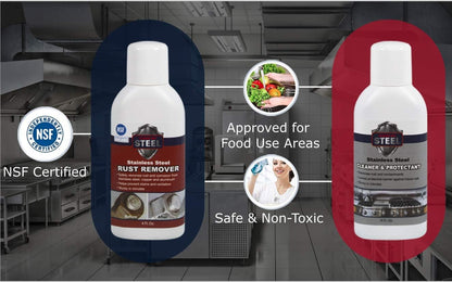 CLEAN MY STEEL Stainless Steel Rust Stain Remover Eraser Cleaner for Fridge, Outdoor BBQ Grill, from Metal Sink and Appliances, NSF Certified, Food Area Safe, 4 oz