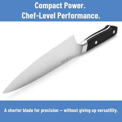 Misen 8" Chef Knife – High Carbon Japanese AUS-10 Stainless Steel – Hybrid German & Japanese Blade – Precision Kitchen Knife for Professionals & Home Cooks – Ultimate Cutting Performance - Green