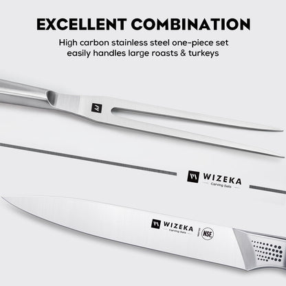 WIZEKA Kitchen Knife Set with Block: 15PCS German Stainless Steel Knife Block Set,One-Piece Design Knives Set for Kitchen, Professional Knife Set with Built-in Sharpener,Starry Sky Series Mothers Day