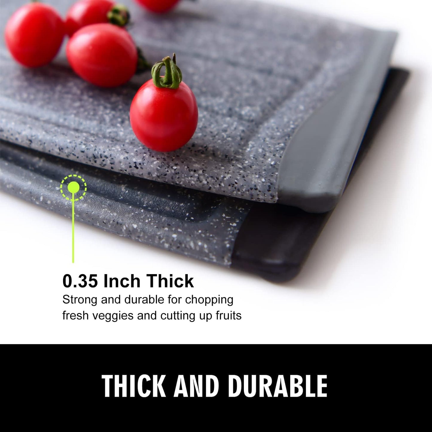 Small Plastic Cutting Board Set of 2, Mini Cutting Board for Small Kitchen Tasks, Non Slip Edges, Unique Design with Multiple Juice Grooves! BPA Free, Non-Porous, Dishwasher Safe (9.84" x 7.48")