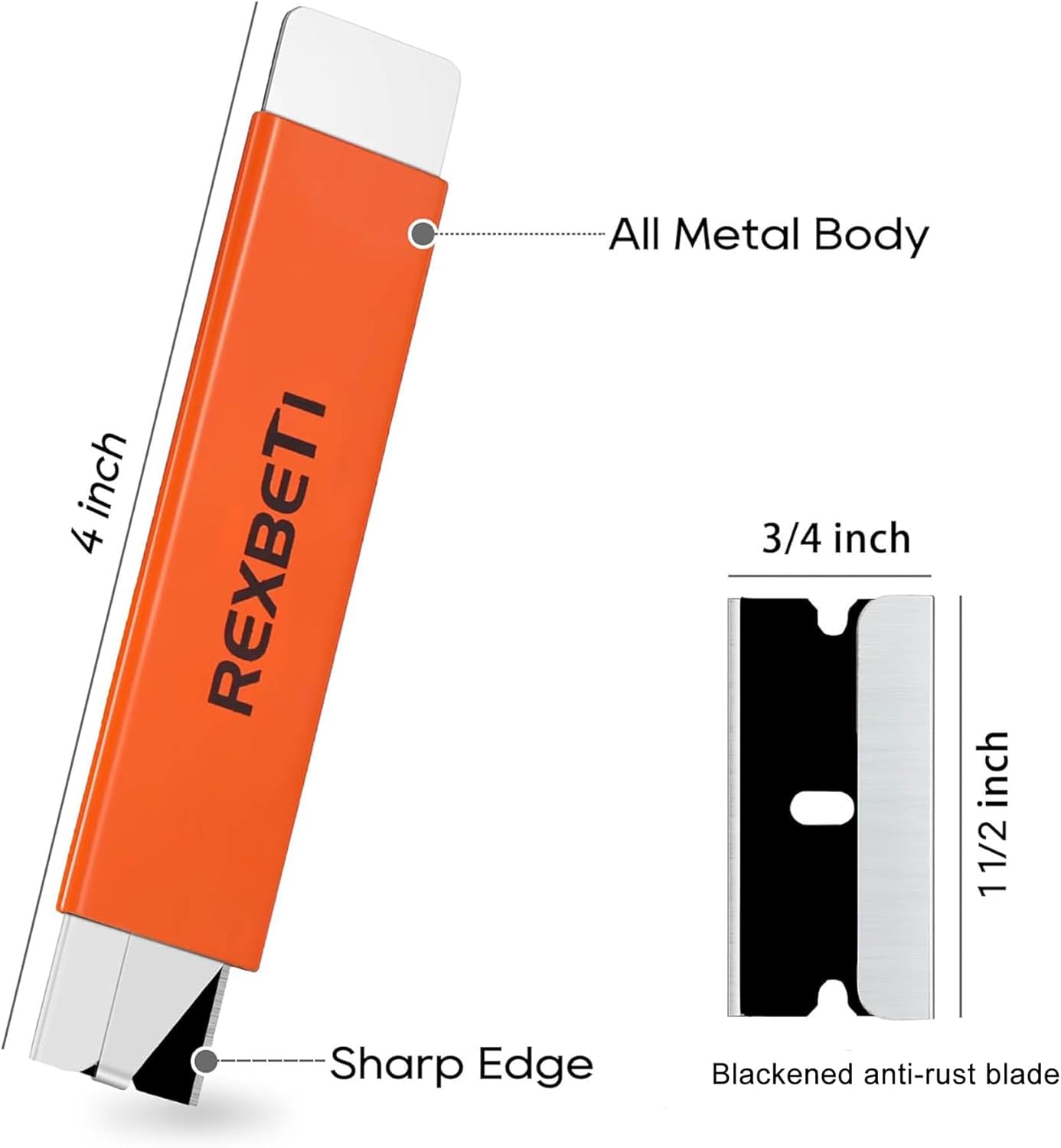 REXBETI 12 Pack Box Cutter, Retractable Cardboard Cutter, Razor Blade Scraper, Handy Box Opener, More Sharp Single Edge Razor Blade Box Cutter Set for Packages Papers and Boxes, Antirust Utility Knife
