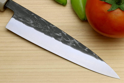 Yoshihiro High Performance SLD Kurouchi Petty Utility Knife Ebony Handle with Saya Cover (5.3"(135mm) & Saya)