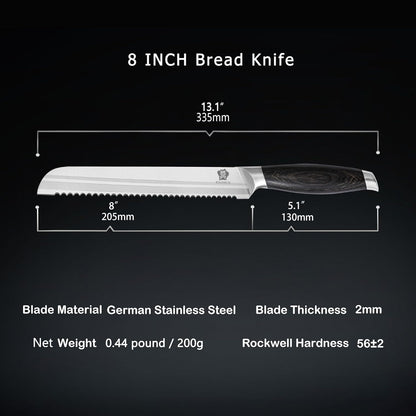 WILDMOK Meat Cleaver Knife 7.8 Inch, Ultra Sharp Chinese Chef's Knives - Kitchen Chopping Knife, German Steel & Ergonomic Handle for Meat Cutting Vegetable Slicing