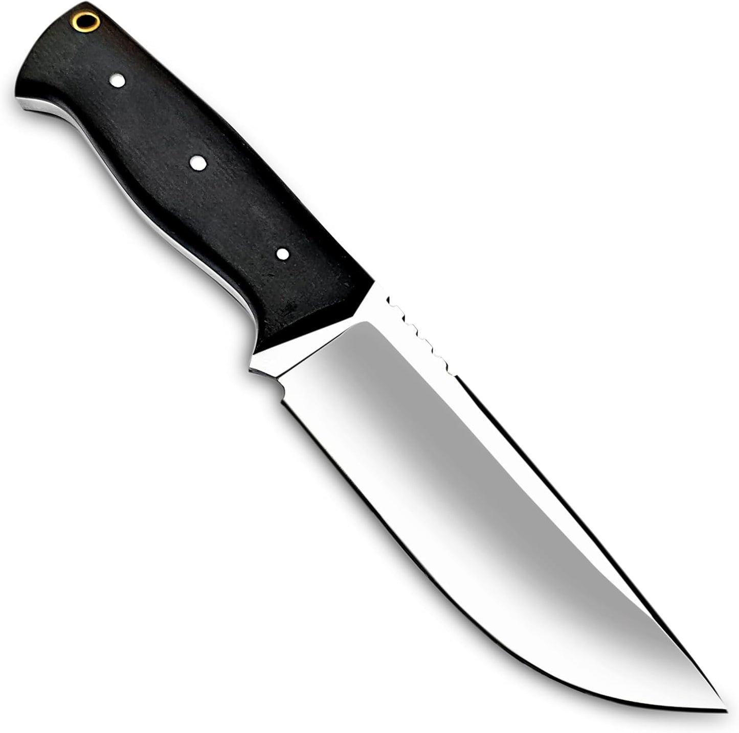 Warivo Damascus Steel Hunting Knife 10 Inch Fixed Blade with Leather Sheath Wood Handle, Skinning Knife for Camping Survival Bushcraft Outdoor Gear for Men