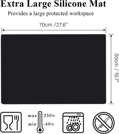 Gartful Extra Large Transparent Silicone Mat, Countertop Protector, 25.2 x 17.7 inches Silicone Sheet for Crafts Resin Jewelry Casting Mat Pad Nonstick Table Placemat