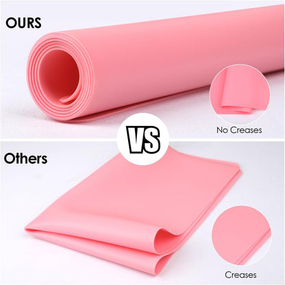Extra Large Dark Green Countertop Mat - Silicone Table Kitchen Desk Mat - Non-Slip & Heat Resistant - Dinner Placemat Pastry Dough Rolling Mat - Colors B