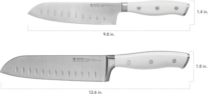 HENCKELS Forged Accent Razor-Sharp 2-pc Santoku Knife Set, White Handle, German Engineered Informed by 100+ Years of Mastery