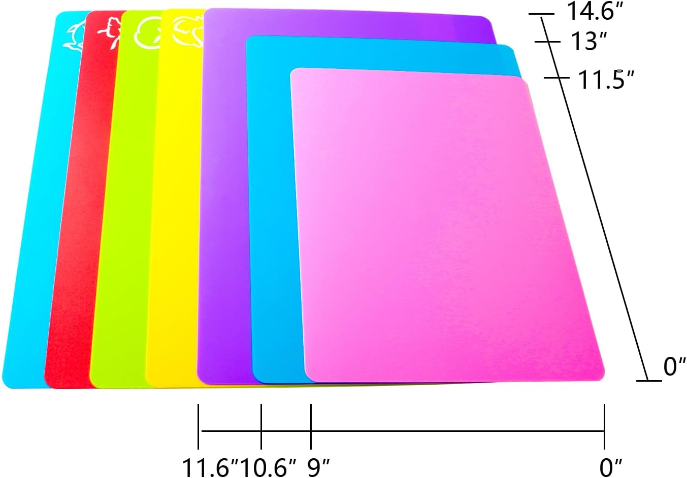 4 Pieces Flexible Cutting Board mats, Plastic Cutting Boards for Kitchen Cooking, Cutting board sheets for Meat and Vegetables, Dishwasher Safe