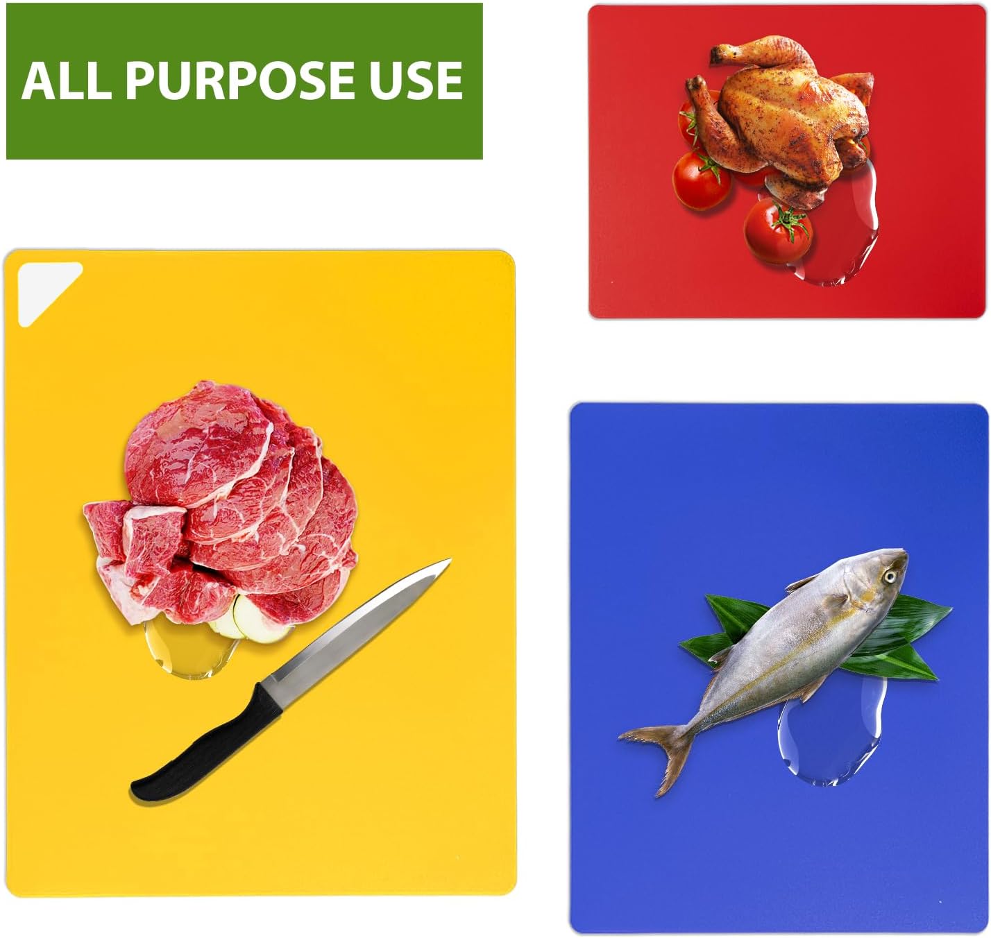 WK Flexible Plastic Cutting Boards Mats for Kitchen, Flexible Non Slip Cutting Mat, Thin Cutting Sheets, BPA Free, Dishwasher Safe, Multi Sizes