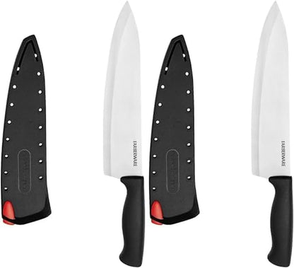 Farberware EdgeKeeper 6 Inch Chef Knife with Self-Sharpening Blade Cover, High-Carbon Stainless Steel Kitchen Knife for Slicing, Dicing, and Mincing