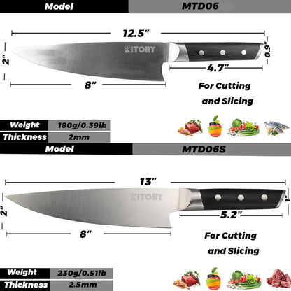 Kitory Slicing Carving Knife - 12" Brisket Knife - Pakka Wood Handle - Forged German High Carbon Steel Granton Blade, BBQ, Grilling Gifts For Men -Metadrop Series