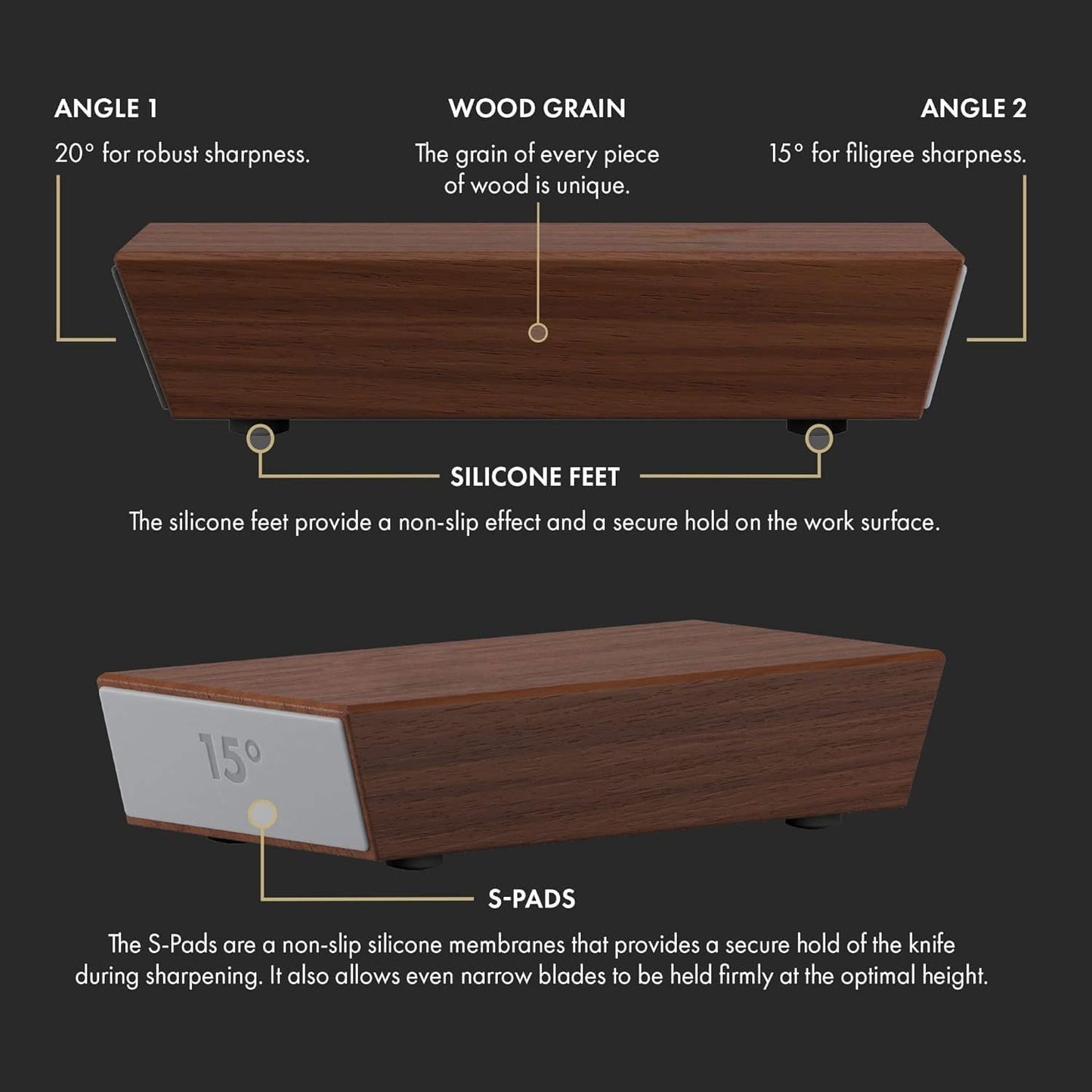 Knife Sharpener, Newly Rolling Knife Sharpener Kit, Roller Edge Countertop Rolling Knife Sharpener Tool, Two Sharpening Angles of 15° and 20° for Any Hardness Steel, Makes Knife Sharpening Easier