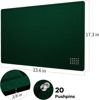 Lightomorrow Bulletin Board, 36 x 24 inches Felt Board - Decorative Pin Board, Cork Board Alternative for Wall, 3' x 2' Foldable Self-Adhesive Vision Board Prayer Board with 20 Pushpins - Black