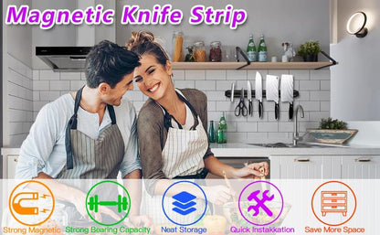 Magnetic Knife Strips(15 Inch X Set Of 2) Magnetic Knife Storage Strip, Knife Holder, Knife Rack, Knife Strip, Kitchen Utensil Holder, Tool Holder, Multipurpose Magnetic Knife Rack