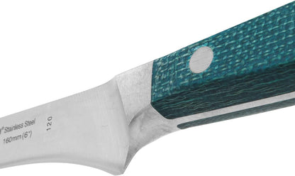 Arcos Forged Boning Knife in Nitrum Stainless Steel, Professional 6 Inch Butcher Knife for Removing Meat from Bones, Ergonomic Blue Handle, Brooklyn Series