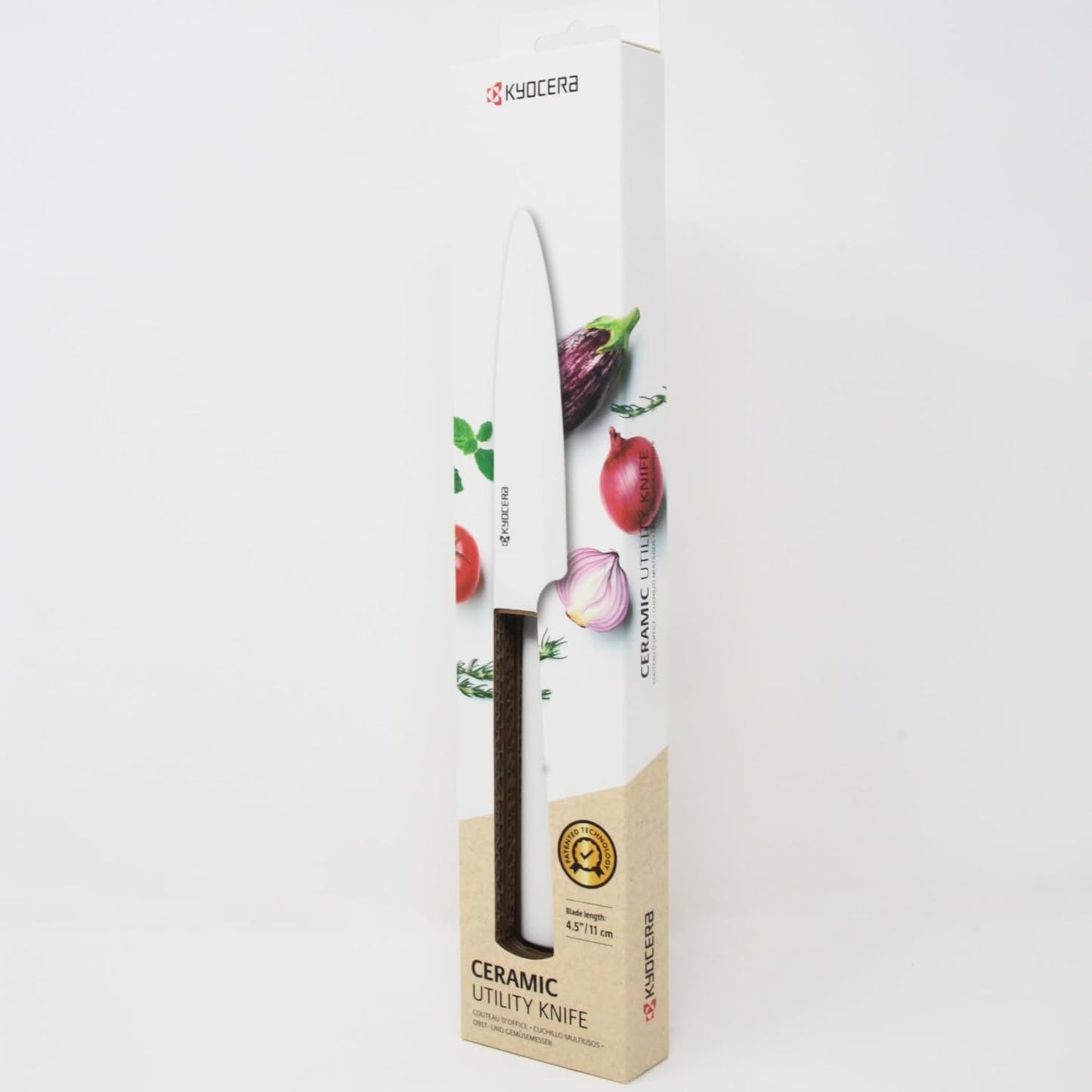 Kyocera INNOVATIONwhite 6" Ceramic Nakiri Knife - White Z212 Blade with Non-Slip Black Handle