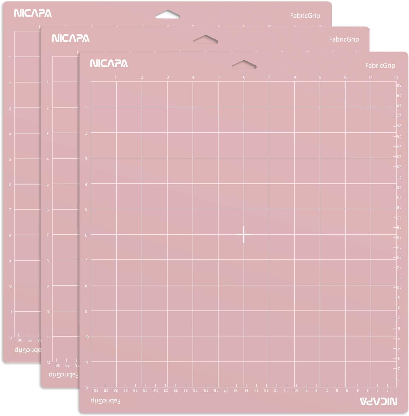 Replacement Cutting Mat for Cricut Maker 3/Maker/Explore 3/Air 2/Air/One (12x12 inch 3pack-Standardgrip、Lightgrip、Stronggrip) Adhesive&Sticky Non-Slip Flexible Square Gridded Cut Mats Set