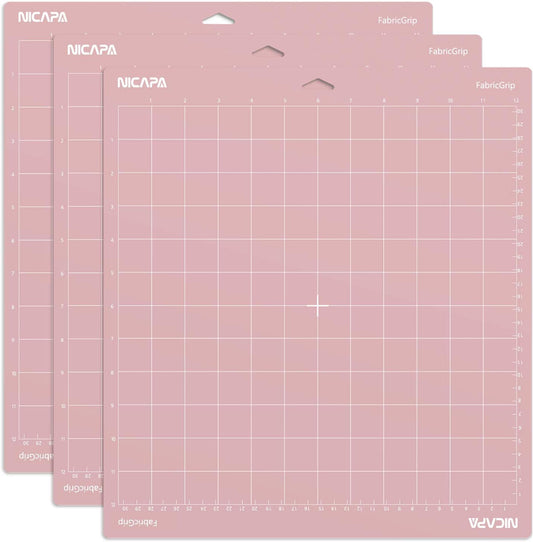 Replacement Cutting Mat for Cricut Maker 3/Maker/Explore 3/Air 2/Air/One (12x12 inch 3pack-Standardgrip、Lightgrip、Stronggrip) Adhesive&Sticky Non-Slip Flexible Square Gridded Cut Mats Set