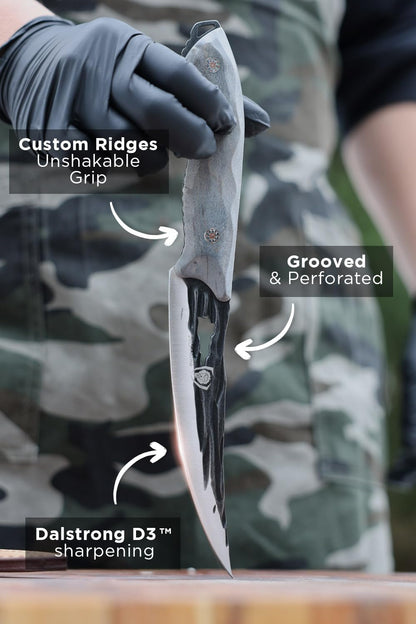 Dalstrong Curved Fillet Boning Knife 6”- Barbarian Series - Premium Swedish 14C28N High Carbon Stainless Steel - Black Brown Wood Handle Knife - Professional Fillet Knife- Sheath Included