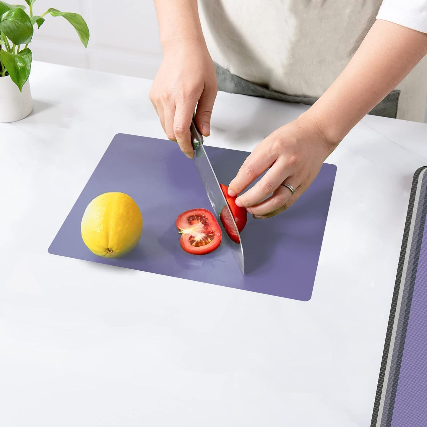 WK Flexible Plastic Cutting Boards Mats for Kitchen, Flexible Non Slip Cutting Mat, Thin Cutting Sheets, BPA Free, Dishwasher Safe, Multi Sizes