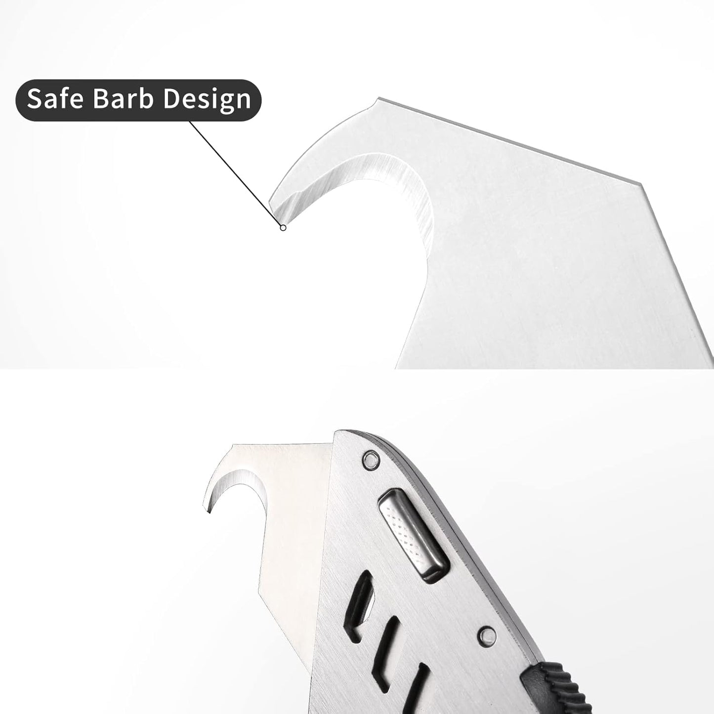 Vickay 30 Pack Utility Knife Hook Blades, SK5 Steel Heavy Duty Box Cutter Replacement Blades with Plastic Case, Standard Size Razor Blades for Most Standard Utility Knives