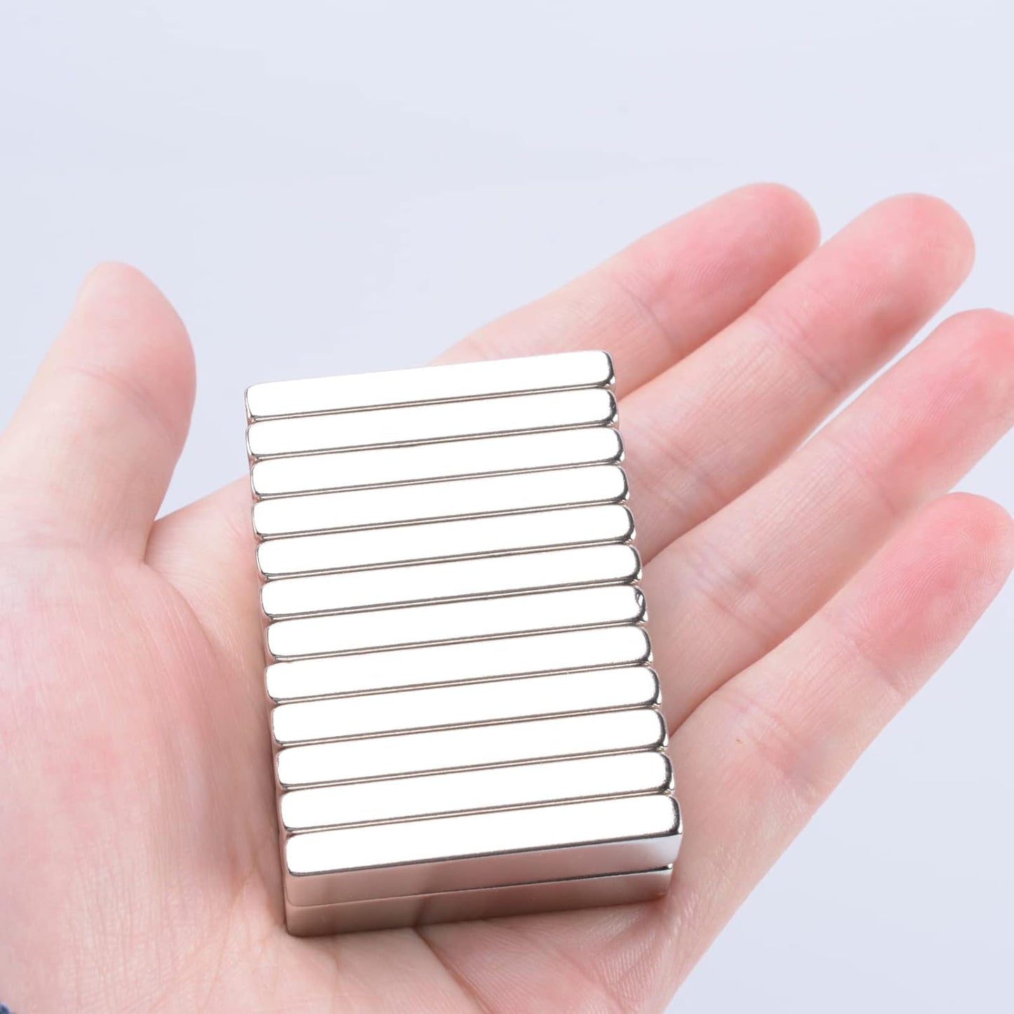 30Pcs Super Strong Neodymium Bar Magnets, N52 Heavy Duty Magnet with Adhesive Backing, Waterproof Small Rare Earth Magnets for Crafts, Strips Magnet for Fridge, Building, Office, 58x10x2 mm