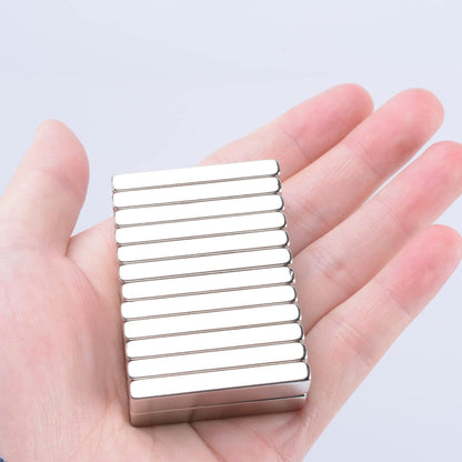 30Pcs Super Strong Neodymium Bar Magnets, N52 Heavy Duty Magnet with Adhesive Backing, Waterproof Small Rare Earth Magnets for Crafts, Strips Magnet for Fridge, Building, Office, 58x10x2 mm