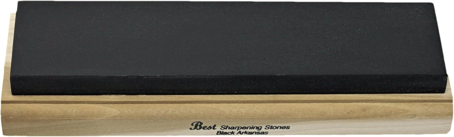 Arkansas Sharpening Stone Set - Wood Mounted 8"