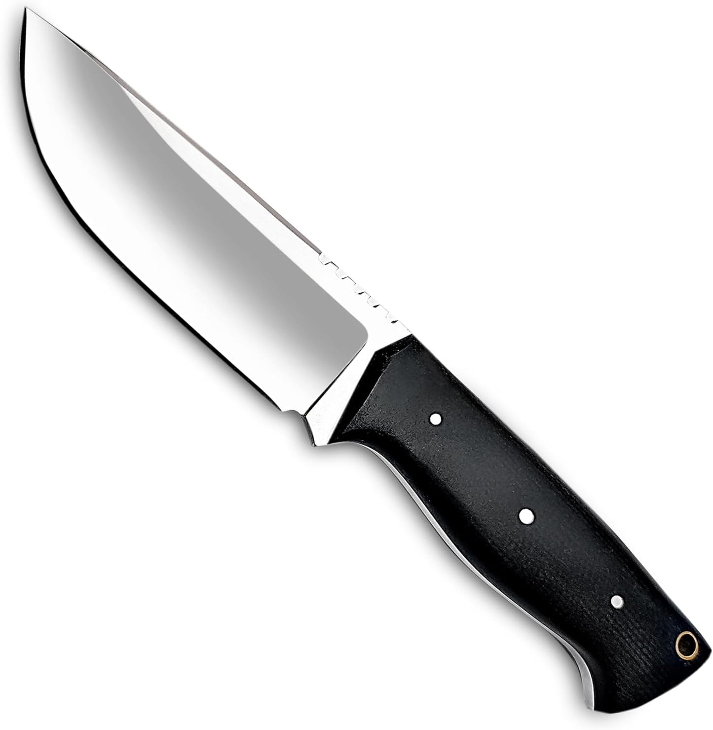Warivo Damascus Steel Hunting Knife 10 Inch Fixed Blade with Leather Sheath Wood Handle, Skinning Knife for Camping Survival Bushcraft Outdoor Gear for Men