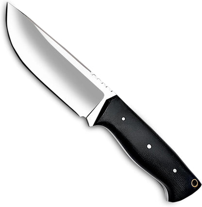 Warivo Damascus Steel Hunting Knife 10 Inch Fixed Blade with Leather Sheath Wood Handle, Skinning Knife for Camping Survival Bushcraft Outdoor Gear for Men