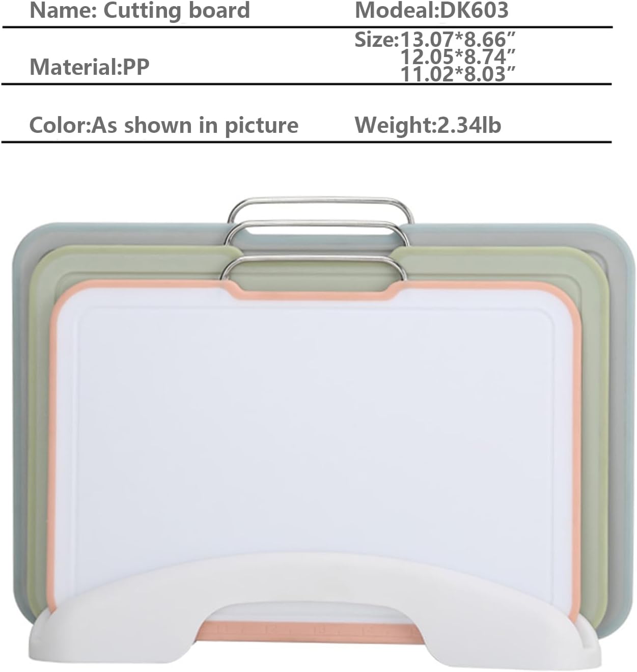 3-Piece Colorful Cutting Board Set with Stand | Color-Coded | Non-Slip | Dishwasher Safe | Durable Large Food Chopping Boards