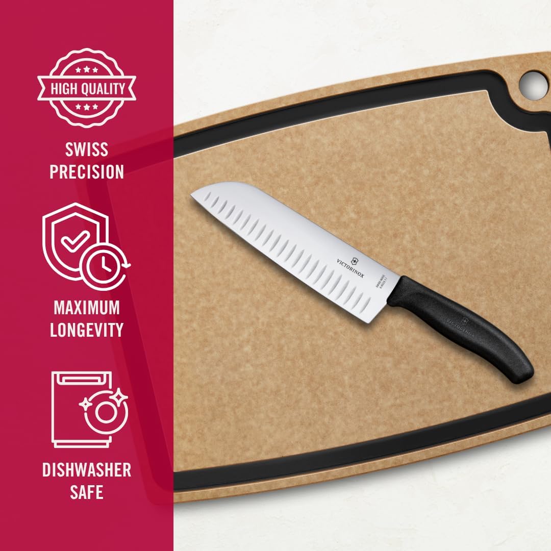 Victorinox Swiss Classic 2-Piece Kitchen Starter Set, 7" Santoku Knife and 3.25" Serrated Paring Knife, Black