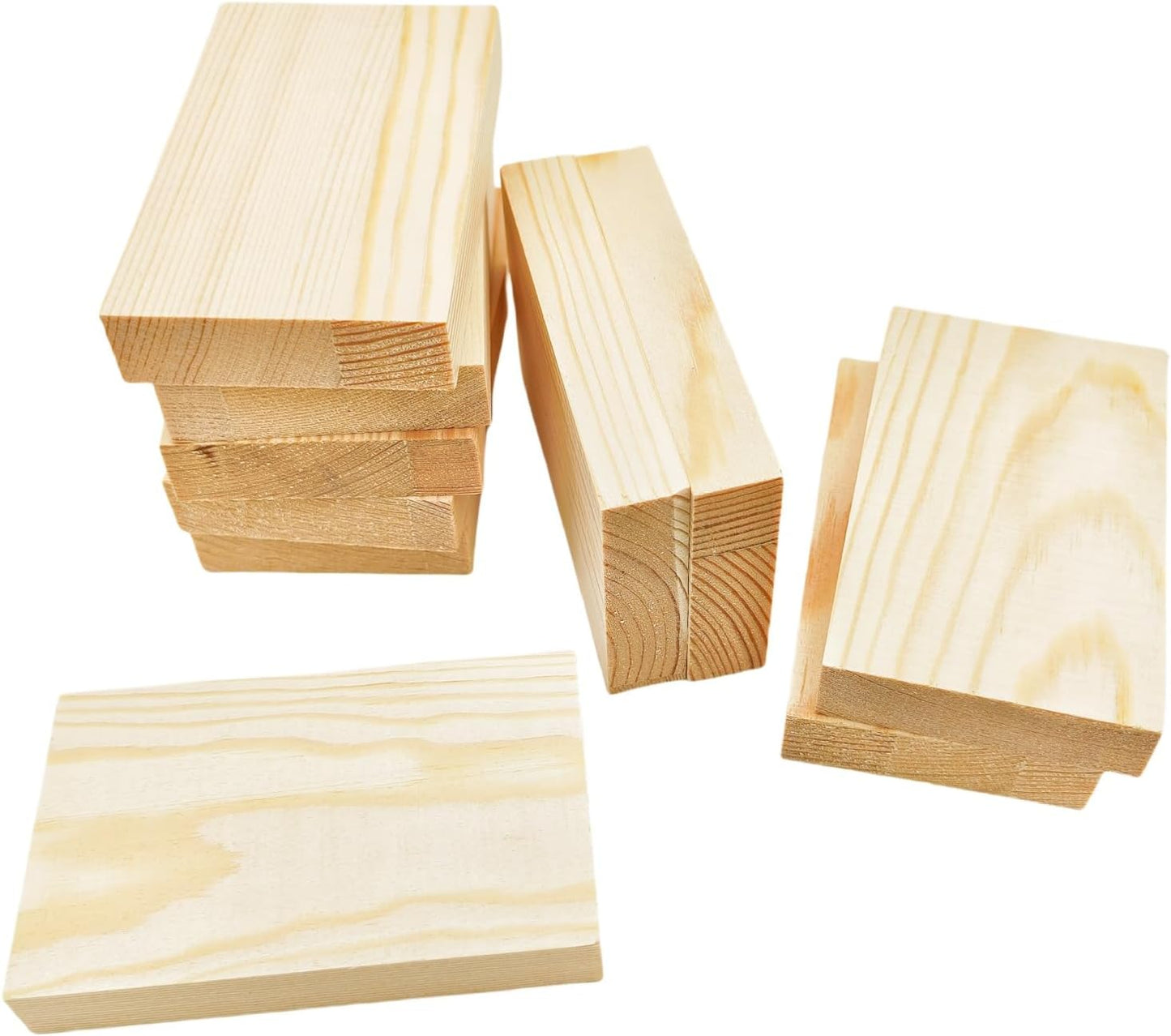 4PCS Rectangle Wood Boards Unfinished Wood Blocks for Crafting, 8x6x1in Blank Whittling Wooden Blocks for Wood Carving,Painting & Burning
