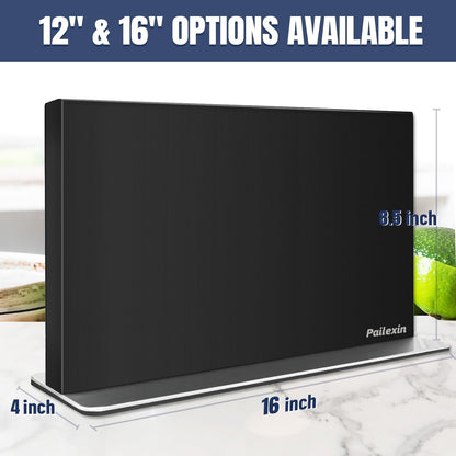 Magnetic Knife Block Without Knives—Stainless Steel Double-Sided Magnetic Knife Holder Stand with Strong Magnets, Knife Storage Organizer for Kitchen Counter top