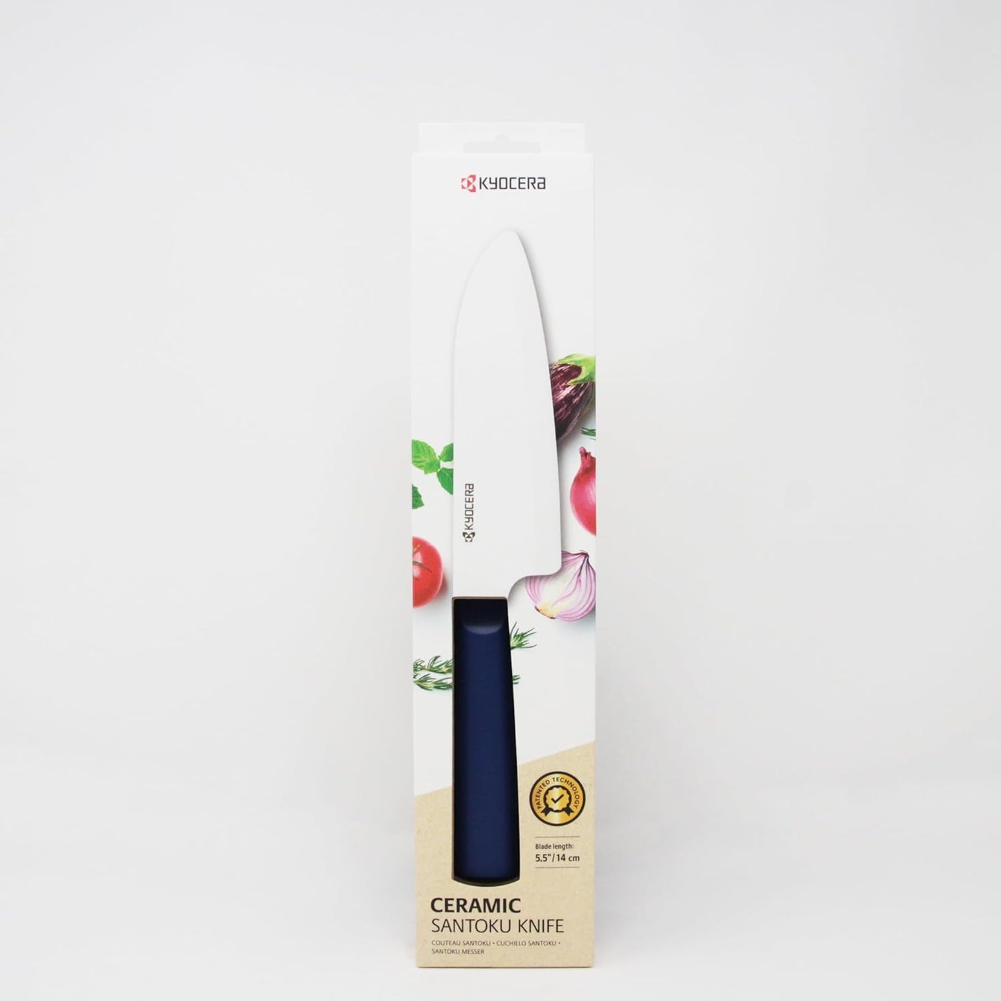 Kyocera INNOVATIONwhite 6" Ceramic Nakiri Knife - White Z212 Blade with Non-Slip Black Handle