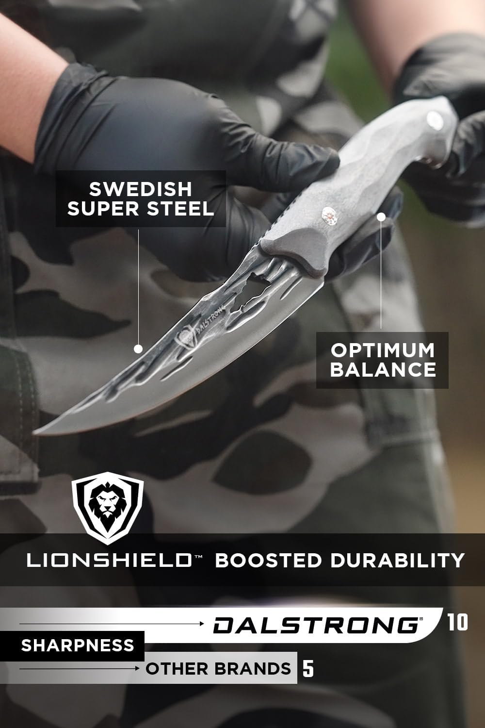 Dalstrong Curved Fillet Boning Knife 6”- Barbarian Series - Premium Swedish 14C28N High Carbon Stainless Steel - Black Brown Wood Handle Knife - Professional Fillet Knife- Sheath Included