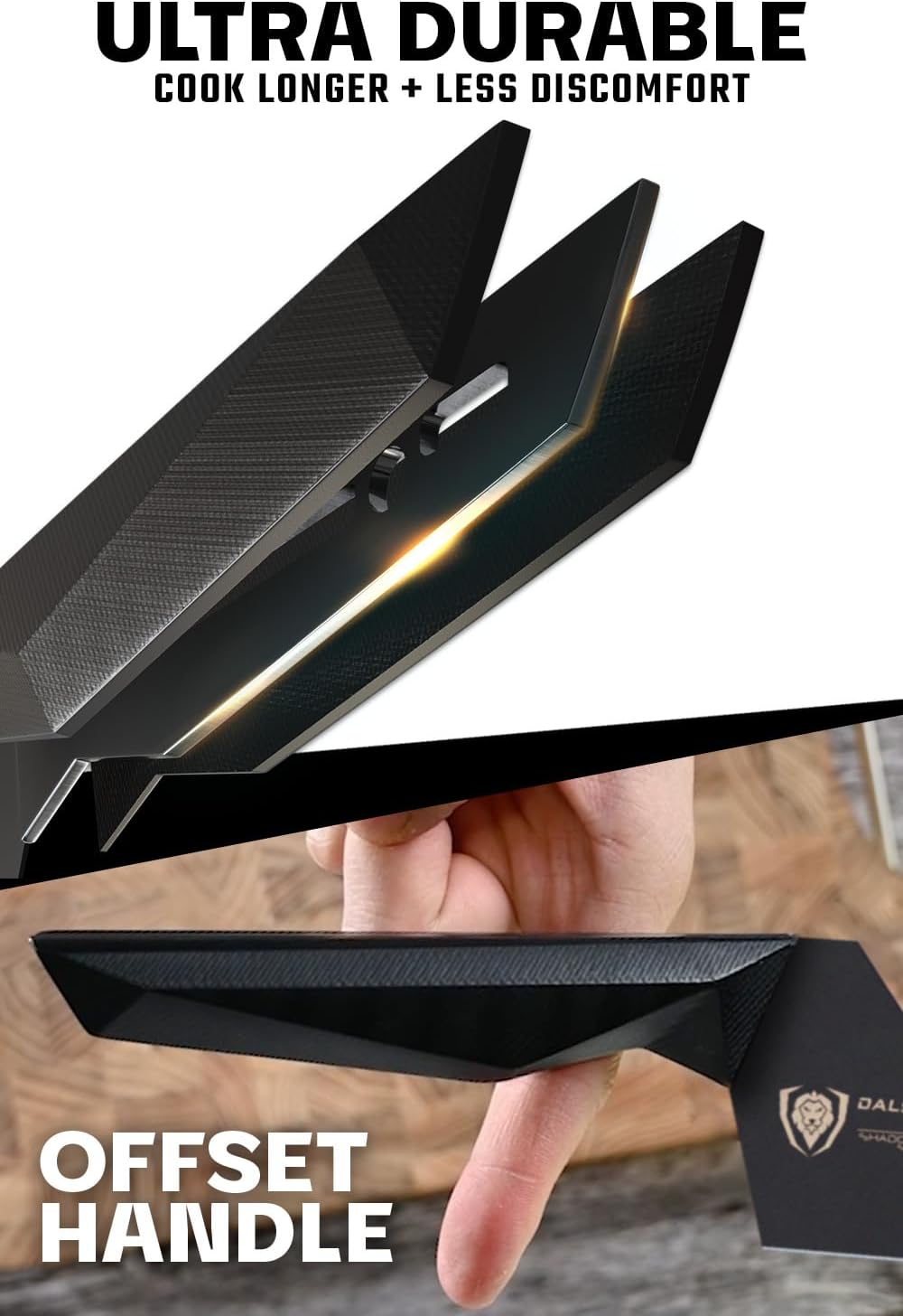 DALSTRONG Slicing Knife - 12 inch - Carving Offset Blade - Shadow Black Series - Black Titanium Nitride Coated - High Carbon 7CR17MOV-X Vacuum Treated Steel- Sheath - NSF Certified - Bread, Ham Slicer
