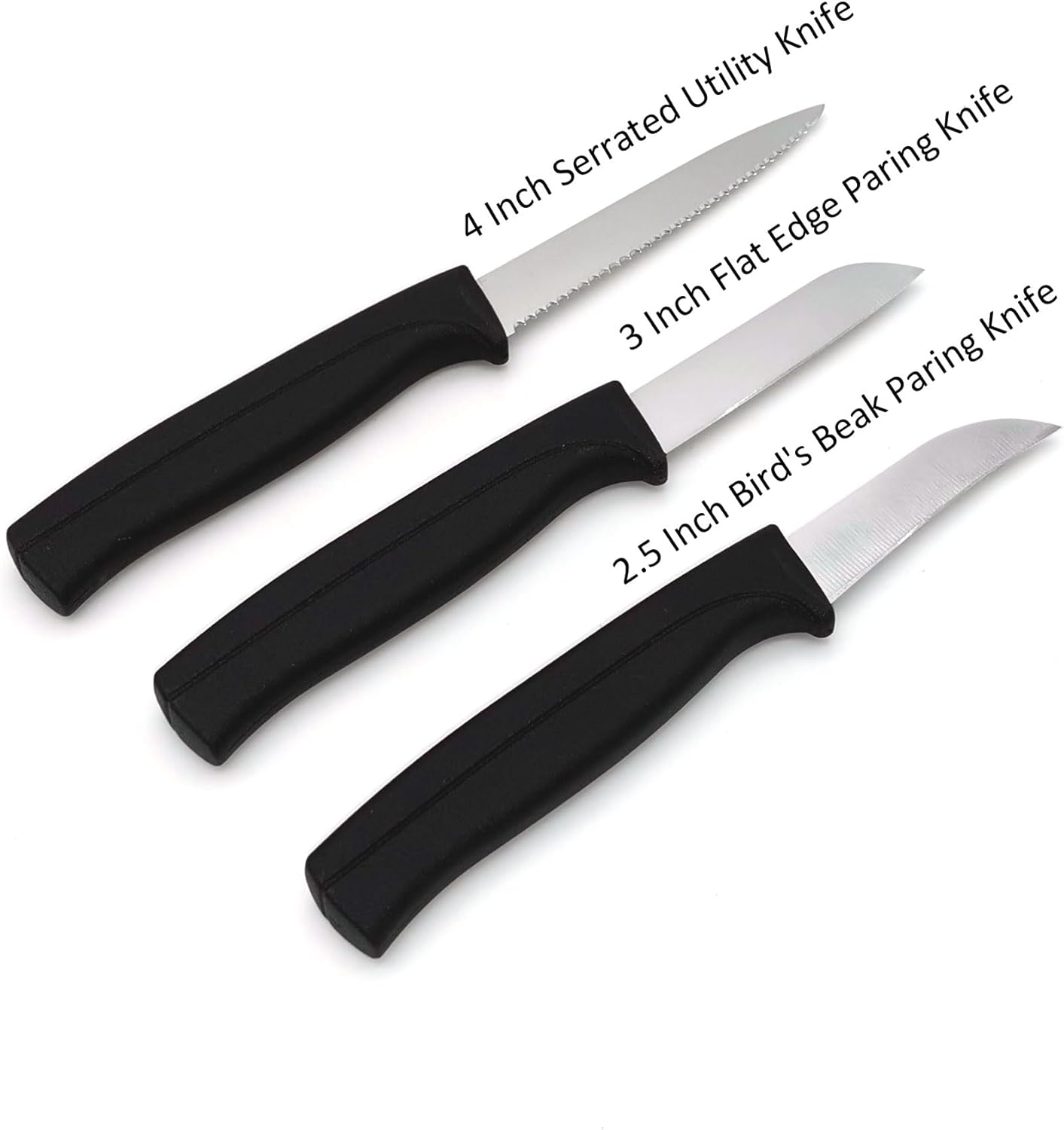 Paring Knife Set, MATTSTONE HILL Kitchen Knife Set - kitchen Prep knives, Fruit & Vegetable Knife Set, Premium German Steel, White Handle